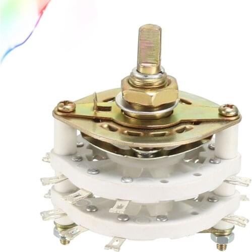 4P3T 4 Pole 3 Position 2 Deck Band Channel Rotary Switch Selector