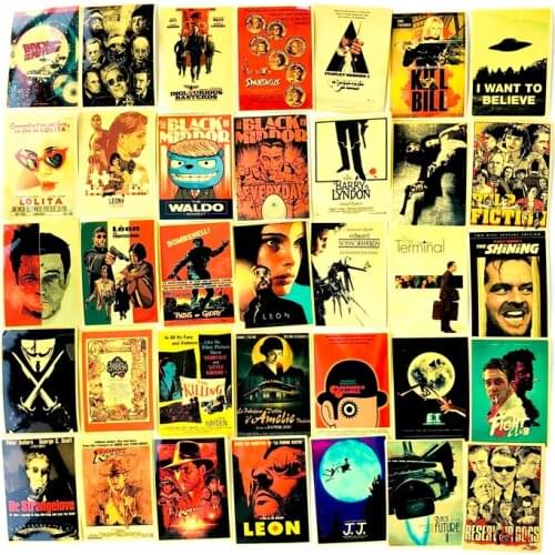 54pcs Classic Movie stickers For Luggage Laptop Art Painting Kill Bill Pulp Fiction Poster Stickers waterproof skateboard toy