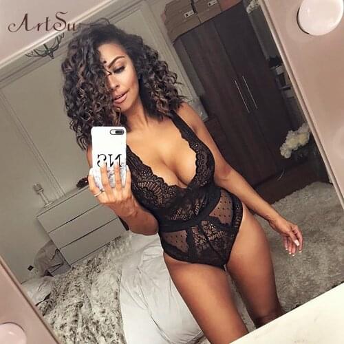 ArtSu Women's Lace Bodysuit
