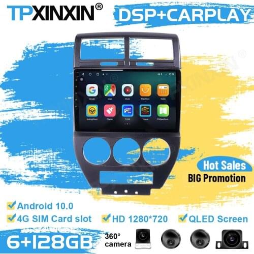 360 Cameras Car Radio 2 Din Stereo Receiver Android For Jeep Compass MK 2006 2007 2008 2009 2010 GPS Player Auto Audio Head Unit