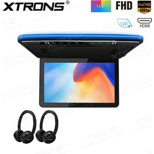 13.3" Car Roof Player FHD Ultra-thin digital TFT 16:9 roof mounted monitor with HDMI Input +2 IR Headphones