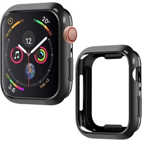 Laforuta Case for Apple Watch Series 4 Cover 44mm 40mm Bumper Black TPU Ultra-Thin Protector Watchcase for iWatch 4