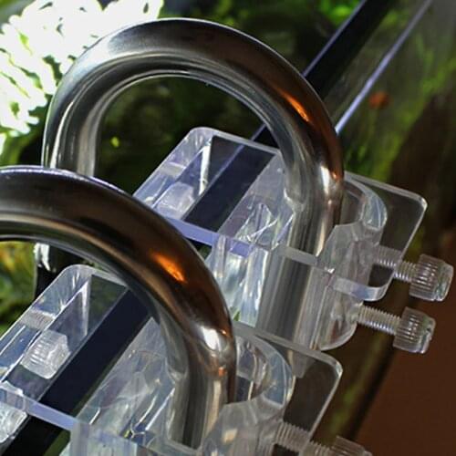 Aquarium Inflow Outflow Tube Holder Acrylic Fix Hose Pipe Mount Fixing Clamp