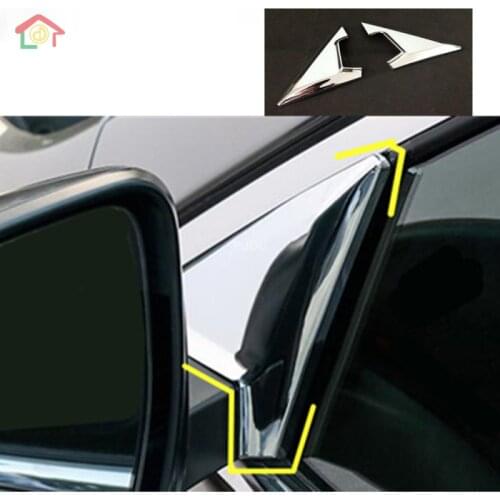 For Nissan X-Trail XTrail T32/Rogue 2014 2015 2016 mirror base cover hand front Spoiler triangle Molding window bezel trim 2pcs