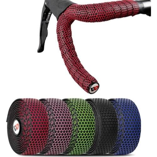 Road Handlebars With Anti-slip Honeycomb Texture Silicone Surface, Wrap Belt, Shock Absorption Strap, Riding Equipment Accessori