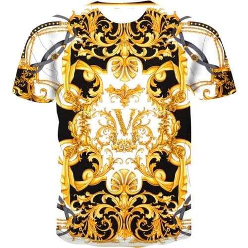 New Metal Stripes 3D Printing Fashion Mens and Womens T-shirt Fashion O-neck Casual Mens Clothing t-shirt men Made in China