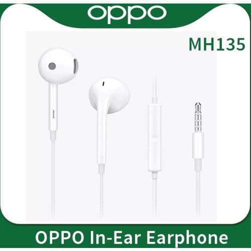 OPPO Earphone MH135 Headsets Built-in Microphone 3.5mm Plug Earphone For Smartphone FIND X R17 Pro Reno 10 3 3 Pro