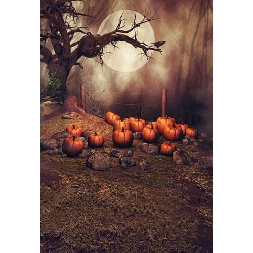 Halloween Backdrops for Foto Horror Night Pumpkin with Dying Tree Photophone Foto Backdrop Vinyl Photography Backdrop for Photo
