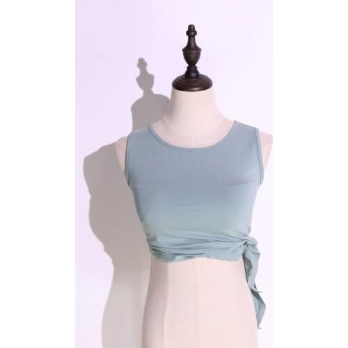 Belly Dance Imported Stretch Cotton Round Neck Tied With A Single Side Swallowtail Jacket ERR01