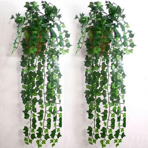 Artificial Plants Creeper Ivy Leaves Green Simulation Rattan DIY Wedding Home Garden Wall Hanging Decor Fake Vines Flowers 2.1m