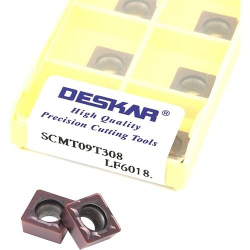 10PCS DESKAR SCMT09T304 SCMT09T308 LF6018 100%Original Carbide insert CNC Lathe turning inserts For Stainless Steel Parts