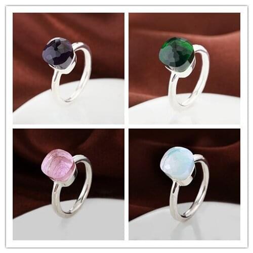 2021 Top Quality Brand Fashion Summer Stlye Jewelry Of 4 Colours 18K White Gold Plated Ring For Best Romantic Festival Gift
