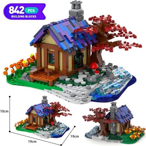 MOC Creator Expert Beach House City Architecture Modular House City Street View Building Block Model Children Toy Birthday Gift