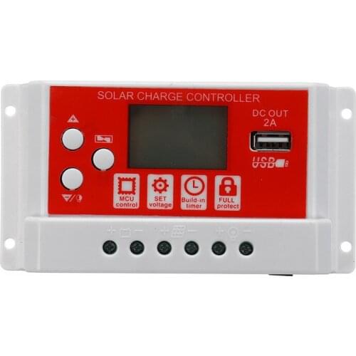 10A Solar Charge Controller LCD Display PWM Controllers 12V24V Automatic Ldentification Solar Street Lamp Lighting Controller