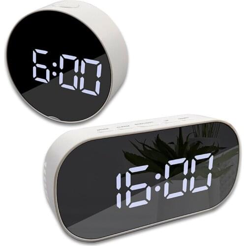 Creative mirror alarm clock multifunctional LED clock makeup mirror alarm clock battery plug-in dual-purpose mirror alarm clock
