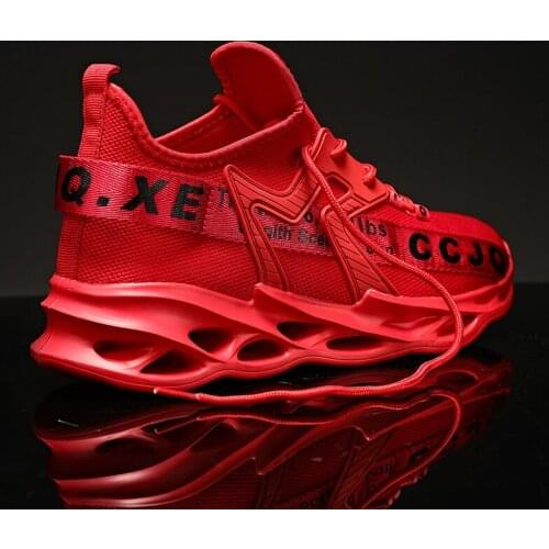 Hot New Sneakers Men Shoes Mesh Breathable Fashion Lightweight Mens Casual Shoes Red Big Size 39-46 Tenis Gym Shoes