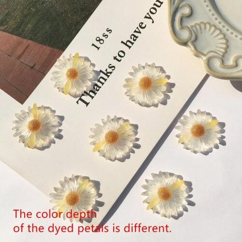 Summer style 50pcs/lot 22mm Frosted translucent daisy flowers shape flatback beads diy jewelry earring accessory