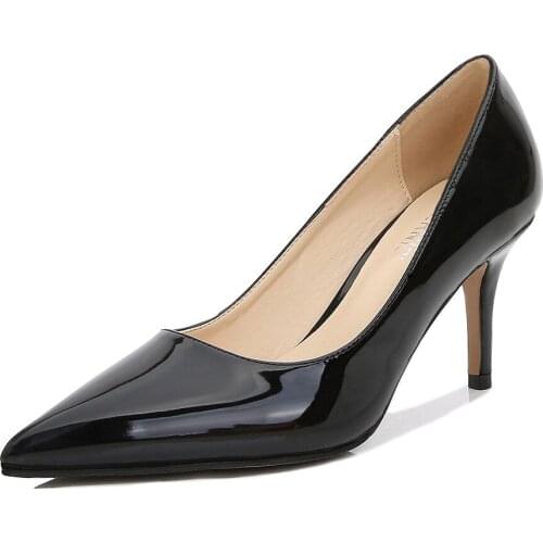 Fashionable 2020 New Sexy Nude Patent-leather Design Heel Shoes For Women Pointy Slender Single Shoes Foreign Trade Shoes