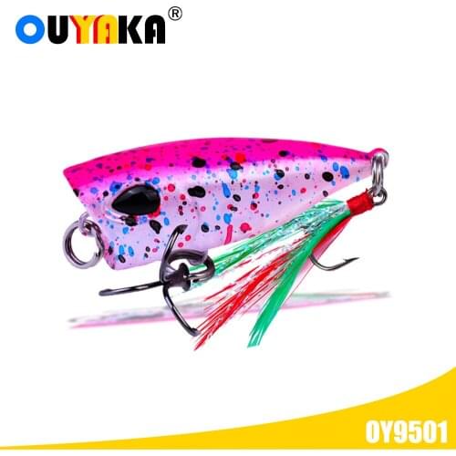 Floating Popper Fishing Accessories Lure Isca Artificial Weights 4g 43mm Topwater Wobblers Baits Pesca Trolling Pike Fish Leurre