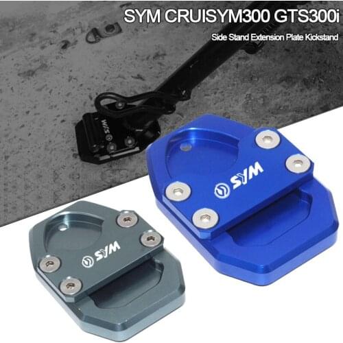 For SYM CRUISYM300 GTS300i GTS 300 300i Motorcycle CNC Kickstand Foot Side Stand Extension Pad Support Plate Enlarge Stand