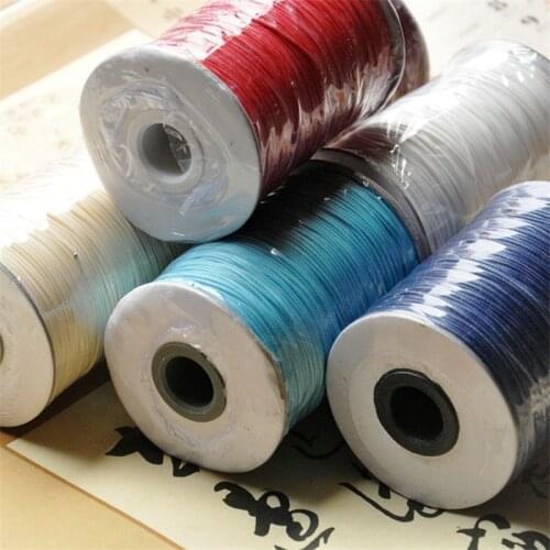SEA MEW 200 Yards 1MM Waxed Thread Polyester Cord String Strap Necklace/ Bracelet Rope Bead DIY Bracelet Jewelry Findings