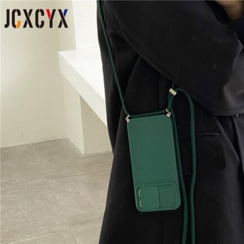 Shockproof Crossbody Lanyard Lens Camera Protection Case For iPhone 11 12 Pro Max MiNi X XS XR 7 8 plus SE 2020 Soft Back Cover