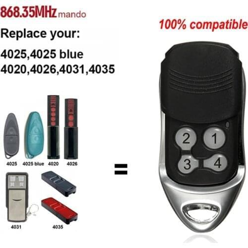SOMMER 868MHz Rolling Code Garage Remote Control APERTO 4025 TX02-868-2, 4020 TX-03-868-4,4035,4021,4026 TX03-868-2 Door Opener
