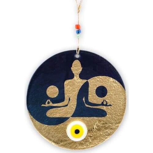 Handmade Meditation Fusion Glass Evil Eye Bead 15cm