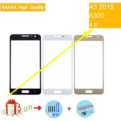 A3 TouchScreen For Samsung Galaxy A3 2015 A300 A300H A300M A300F Touch Screen Front Panel Glass Lens Front Outer LCD Glass Panel