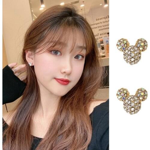 Disney Mickey Mouse Earring Tiny for Women Kids Earring Small Animal Ear Studs Pendientes Cartoon Movie Lovely Jewelry