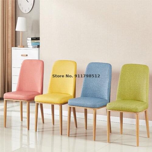 Nordic chair dining chair modern minimalist adult dining table and chair iron art makeup nail study home soft bag stool