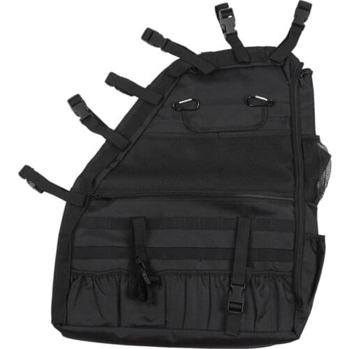 Roll Bar Storage Bag Cage for 2007~2019 Jeep Wrangler Jk Rubicon 4-Door with Multi-Pockets & Organizers & Cargo Bag Saddlebag To