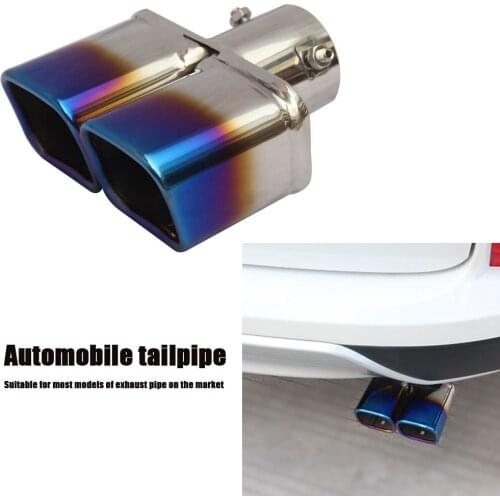 Universal Car Dual Exhaust Tail Pipe Muffler Tip Replacement 2.5 inch Inlet Bolt-on Square Edge Exhaust Tailpipe Muffler Tip
