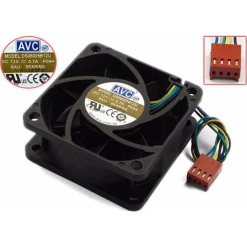 AVC DS06025B12U P044 Server Cooling Fan DC 12V 0.70A 60x60x25mm 4-wire