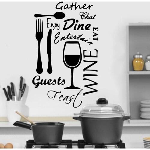 Vinyl Kitchen Phrase Wall Stickers Removable Self Adhesive Art Wallpaper For Kitchen Rooms Decoration Wall mural decor HY1631