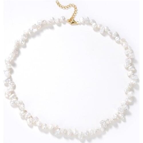 European and American retro temperament irregular Baroque natural freshwater pearl necklace female