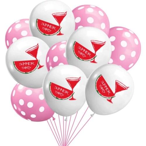 10pcs Watermelon Confetti Latex Balloons Cartoon Fruit Polka Dot Air Balloons Kids Birthdays Party Decoration Summer Party Decor