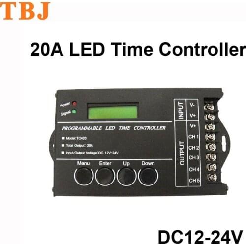 DC12V - 24V WiFi Control 20A 5 Channels Programmable LED Time Controller for Strip light