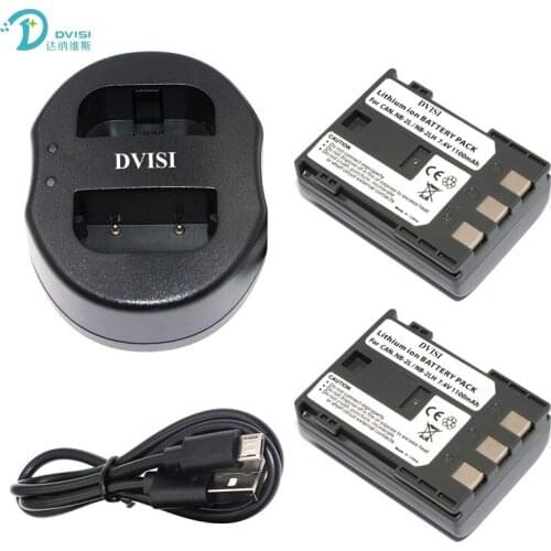 2pc NB-2L NB2L NB-2LH Camera Battery with USB Dual Charger for Canon EOS 400D S80 S70 S50 S60 350D G7 G9 Kiss N X Rebel XT XTi