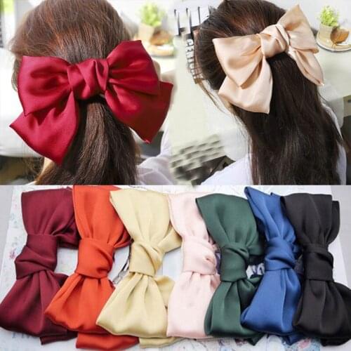 2019 Fashion Silk Cloth Big Hair Bows Hairband For Women Hair Clips Girls Hair Accessories Two Layer Hairpin gumki do wlosow