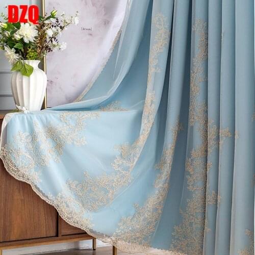 2021 Modern Minimalist Light Luxury Nordic French Bedroom Curtains for Living Room Double-layer Gauze One Curtain