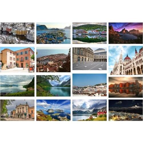 5D Diy Landscape Diamond Painting Architecture Art Picture Cross Stitch Embroidery Square Round Diamond Home Wall Decoration