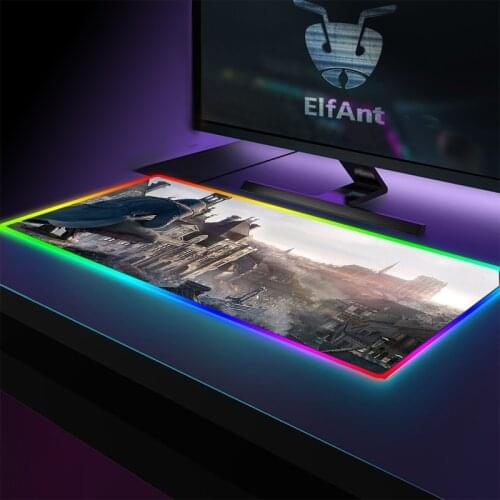 Anime Girl RGB LED Illumination Large Thicken Mouse Pad Gamer Mause Carpet 900x400MM Desk Mat for CS Dota 2 Assassins Creed diy