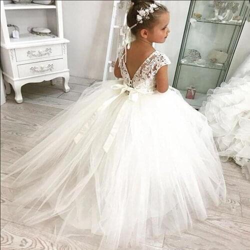 Flower Princess Girl Dress Kids Lace Long Dress Party Girl Dress Ball Gowns Childrens Clothing Vestidos