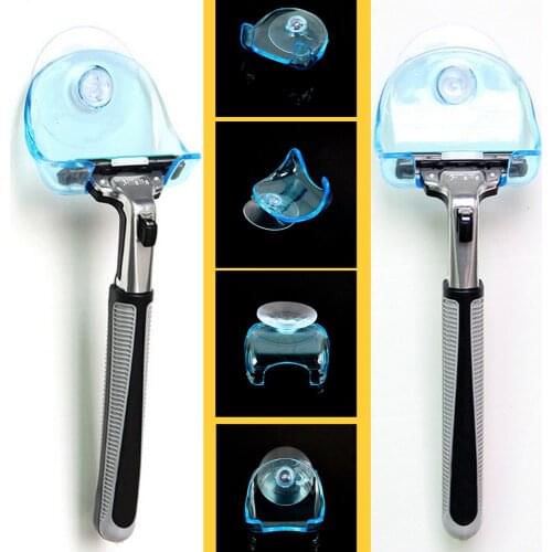 Sticky Shelf Self Adhesive Dustproof White Shaving Plastic Razor Holder Box 1PC Wall Mounted Bathroom Set Razor Cap Shaver Rack