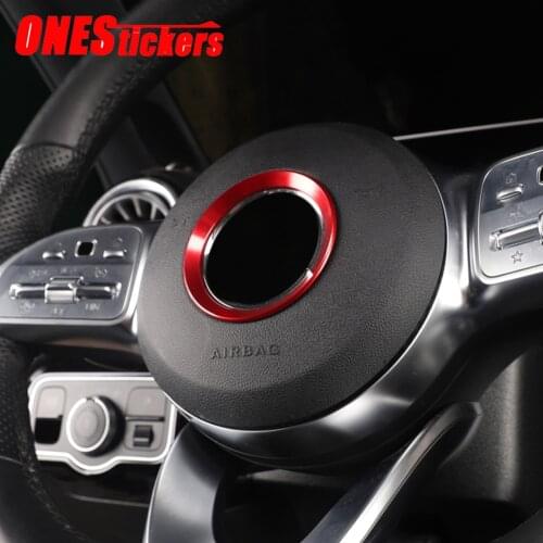 For Mercedes Benz A B C E S G CLA GLE GLC CLS GLS Class W177 W247 W205 W213 C118 W167 Car Steering Wheel Logo Ring Trim Cover