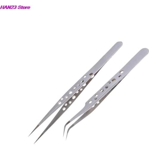 For Mobile Phone Repair Tools Hand Tools Electronic Tweezers Stainless Steel Precision Straight Curved Tweezers 2 Style