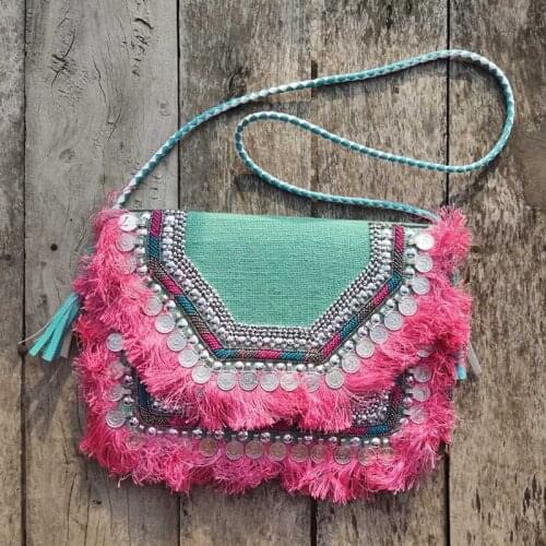 DOYUTIG Summer Fresh Womens Handmade Hobo Crossbody Bags Indian Design Embroidery Shoulder Bag Lady Bohemia Envelope Bag F790