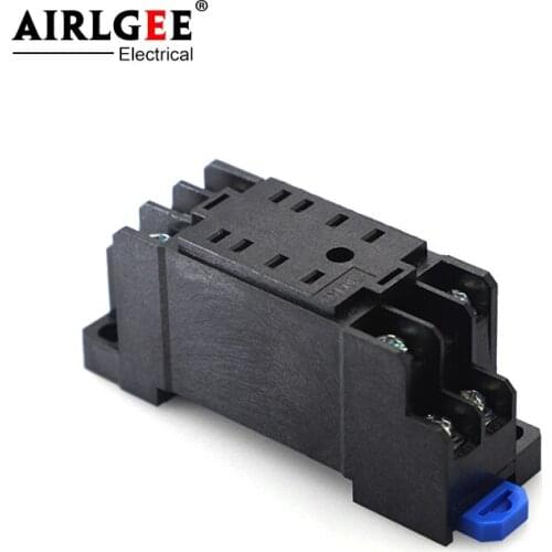 DYF08A DTF08A Intermediate Small Time Relay Base 8-pin Rail Socket Suitable for HH52P MY2NJ H3Y-2 Relay