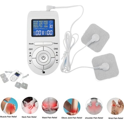 12 Modes Electric Stimulation Tens Machine Unit 4 Electrodes Pads Pain Relief Digital Therapy Massager EMS Electroestimulador